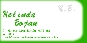 melinda bojan business card